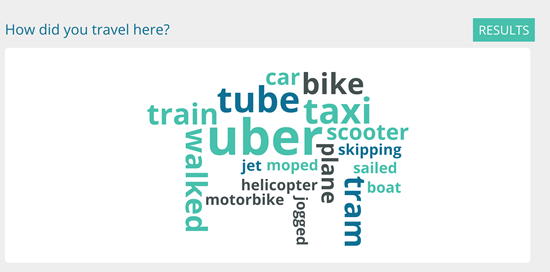 Wordcloud Poll - Vevox Example