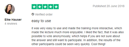 Vevox Trustpilot Review - "easy to use"