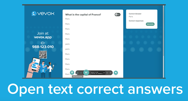 Live quiz open text question on Vevox