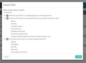 Importing polls into Vevox