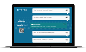Vevox Q&A screen
